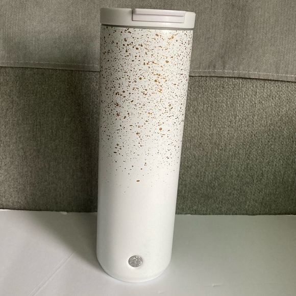 Starbucks White and Gold Speckled Stainless Steel Tumbler - Picture 1 of 13